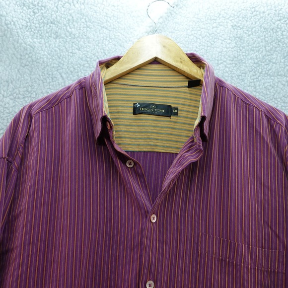 Bugatchi Mens XXL Striped Button Down Long Sleeve Dress Shirt Preppy Workwear - Picture 1 of 5